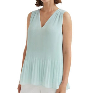 H&M Womens Size Medium  Pleated Chiffon Top Light Turquoise
